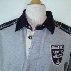 GAASTRA long sleeve  gray navy blue POLO SHIRT XL